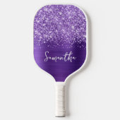 Glittery Amethyst Paarse Glam Name Pickleball Paddle (Voorkant)