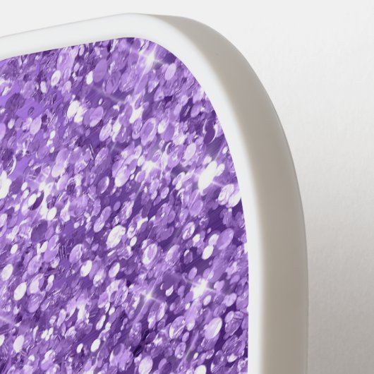 Glittery Amethyst Paarse Glam Name Pickleball Paddle (Links Detail)