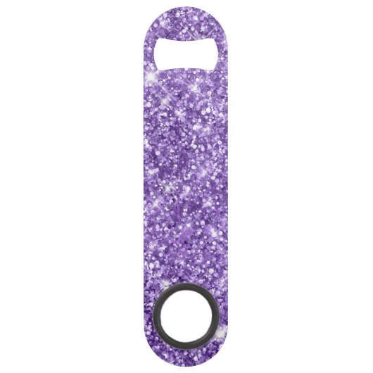 Glittery Amethyst Paarse Glam Name Speed Flessenopener (Achterkant)