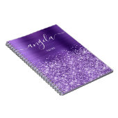 Glittery Amethyst Paarse Glam Notities Notitieboek (Rechterzijde)