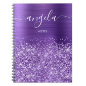 Glittery Amethyst Paarse Glam Notities Notitieboek (Voorkant)