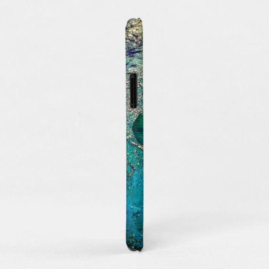 Glittery Aqua Paint Strokes Boss Lady Case-Mate iPhone Case (Achterkant/rechts)