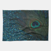 Glittery Aqua Peacock Theedoek (Horizontaal)
