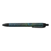 Glittery Aqua Peacock Zwarte Inkt Pen (Bodem)