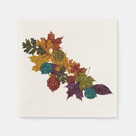 Glittery Autumn Leaves Servetten (Voorkant)