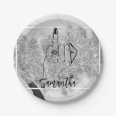 Glittery Bachelorette Party | Bridal Partij Papieren Bordje (Voorkant)