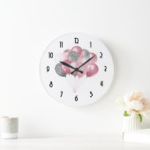 Glittery Balloon Bunch in roze en zilver Grote Klok (Huis)