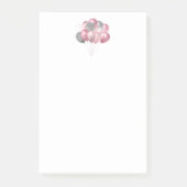 Glittery Balloon Bunch in roze en zilver Post-it® Notes (Voorkant)
