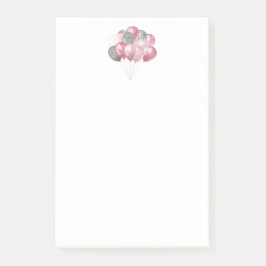 Glittery Balloon Bunch in roze en zilver Post-it® Notes