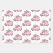 Glittery Balloon Bunch Roze en Zilveren Patroon Inpakpapier Vel (Voorkant 2)
