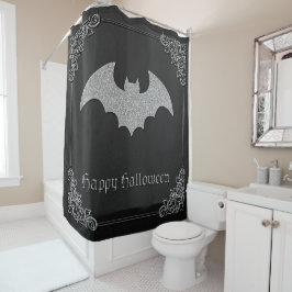 Glittery Bat Halloween Douchegordijn