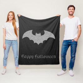 Glittery Bat Halloween Fleece Deken