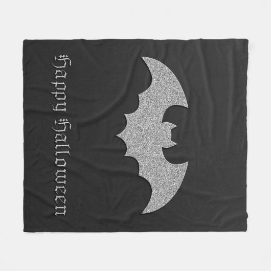 Glittery Bat Halloween Fleece Deken (Voorkant (Horizontaal))