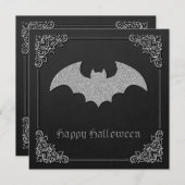 Glittery Bat Halloween Kaart (Voorkant / Achterkant)