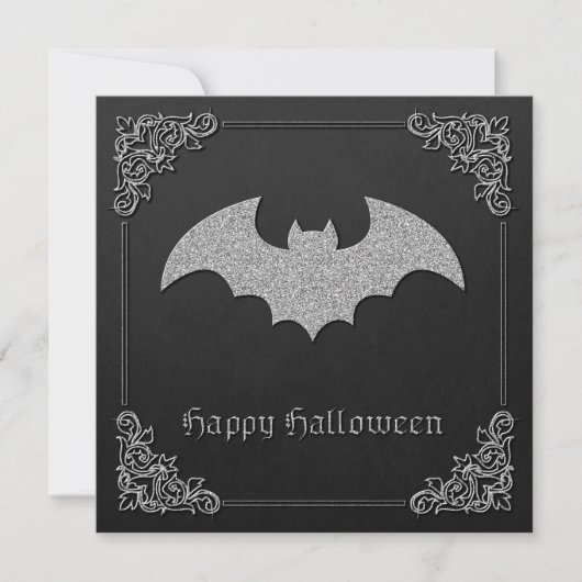 Glittery Bat Halloween Kaart (Voorkant)
