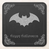 Glittery Bat Halloween Kartonnen Onderzetters (Voorkant)