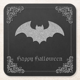 Glittery Bat Halloween Kartonnen Onderzetters