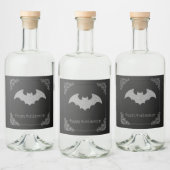 Glittery Bat Halloween Likeurfles Etiket (Flessen)