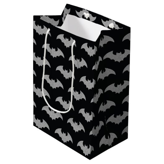 Glittery Bat Halloween Medium Cadeauzakje (Voorkant Gekanteld)