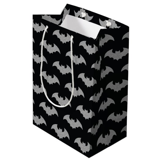 Glittery Bat Halloween Medium Cadeauzakje (Achterkant Gekanteld)