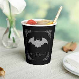 Glittery Bat Halloween Papieren Bekers