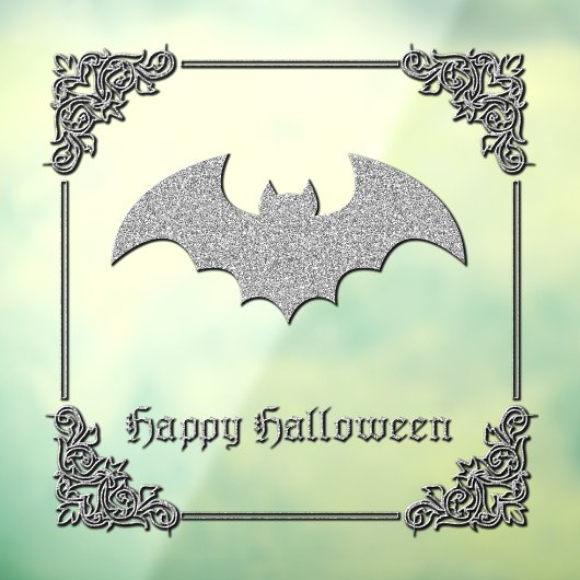Glittery Bat Halloween Raamsticker (Vel 3)