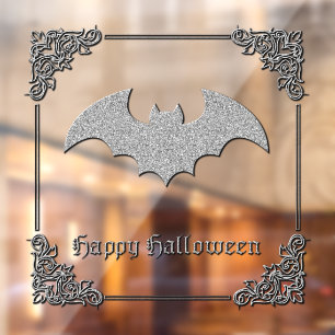 Glittery Bat Halloween Raamsticker
