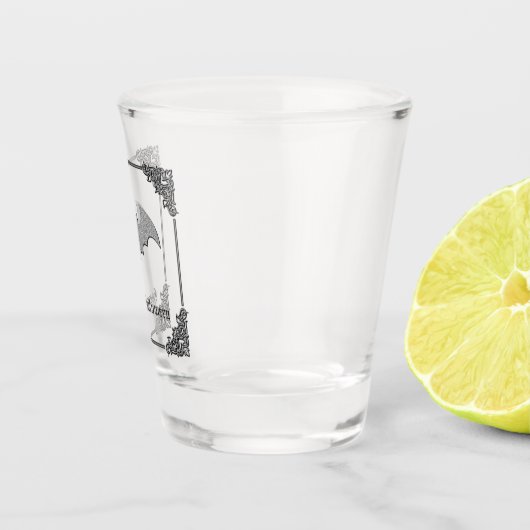 Glittery Bat Halloween Shot Glas (Rechts)