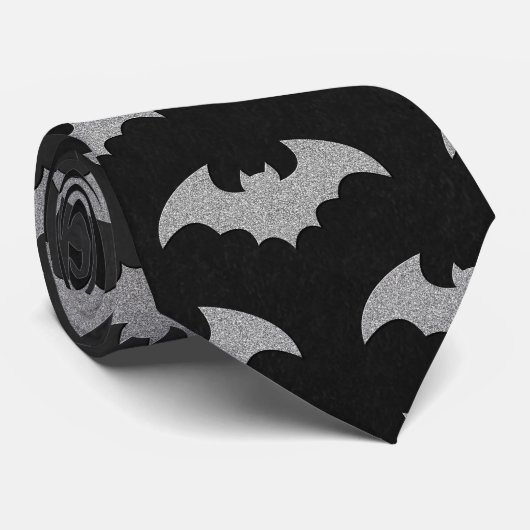 Glittery Bat Halloween Stropdas (Opgerold)