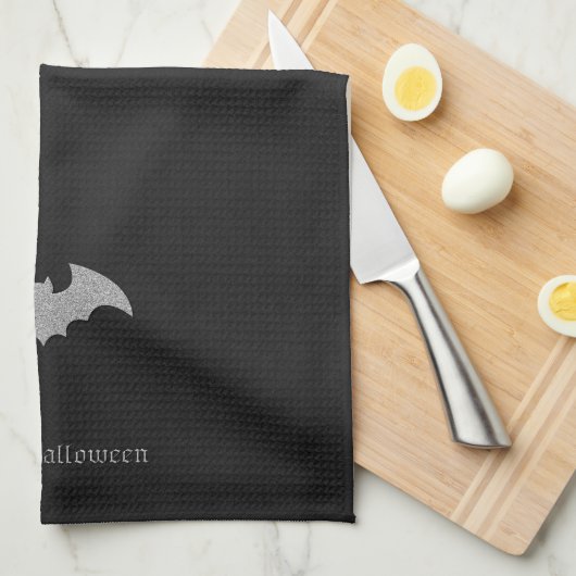 Glittery Bat Halloween Theedoek (Quarter Fold)