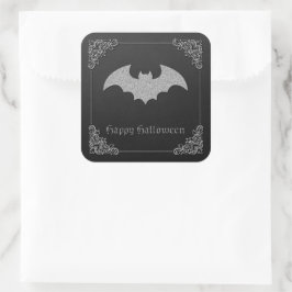 Glittery Bat Halloween Vierkante Sticker