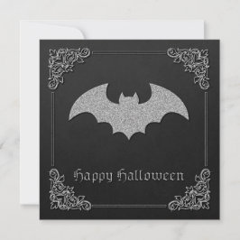 Glittery Bat Halloween Wenskaart