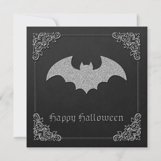 Glittery Bat Halloween Wenskaart (Voorkant)
