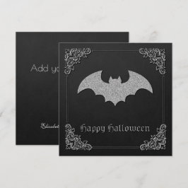 Glittery Bat Halloween Wenskaart