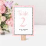 Glittery Bat Mitswa Licht Roze en Zilver Kaart<br><div class="desc">Dit trendy Bat Mitswa tafelnummer is voorzien van sprankelende faux glitter gelaagd tegen een effen kleur achtergrond. Gebruik het formulier sjabloon om uw eigen gegevens toe te voegen. Het Ontwerpgereedschap kan worden gebruikt om de lettertypestijl,  -kleur en -lay-out te wijzigen.</div>