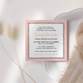 Glittery Bat Mitswa Licht Roze en Zilveren Plein Kaart