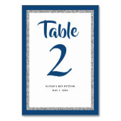 Glittery Bat Mitswa Navy blauw en zilver Kaart (Achterkant)