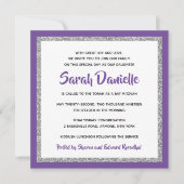 Glittery Bat Mitzvah, Blauwgroen en zilver Square Kaart (Voorkant)