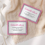 Glittery Bat Mitzvah Hot Pink & Silver Detail Kaar Kaart<br><div class="desc">Deze trendy inzetkaart heeft aan de voorzijde een gedurfde belettering met een gelaagde look in zilveren glitter en wit en een effen gekleurde achterkant. Voeg jouw tekst toe met behulp van het sjabloon formulier. Wijzig het lettertype,  de lay-out en de kleuren met het Ontwerpgereedschap.</div>