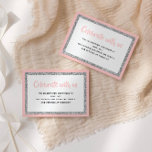 Glittery Bat Mitzvah Roze en Zilveren Detail Kaart<br><div class="desc">Deze trendy inzetkaart heeft aan de voorzijde een gedurfde belettering met een gelaagde look in zilveren glitter en wit en een effen gekleurde achterkant. Voeg jouw tekst toe met behulp van het sjabloon formulier. Wijzig het lettertype,  de lay-out en de kleuren met het Ontwerpgereedschap.</div>