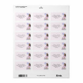 Glittery Birthday African American Girl Unicorn Etiket (Full Sheet)