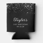 Glittery Black 21e verjaardag Blikjeskoeler (Voorkant)