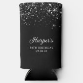 Glittery Black 30e verjaardag Seltzer Blikjeskoeler (Voorkant)