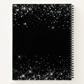 Glittery Black 50ste verjaardag gast Notitieboek (Achterkant)