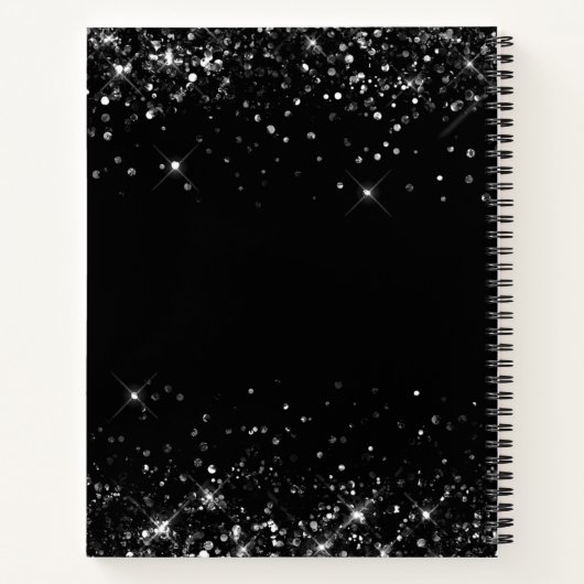 Glittery Black 50ste verjaardag gast Notitieboek (Achterkant)