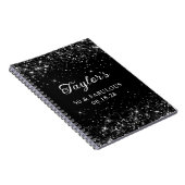 Glittery Black 50ste verjaardag gastenboek Notitieboek (Rechterzijde)