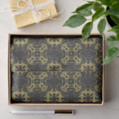 Glittery Black Faux Gold Metallic Damask Patroon Tissuepapier (Geschenk)
