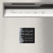 Glittery Black/Silver Glamor Save the Date Magneet (Insitu (Vaatwasser))