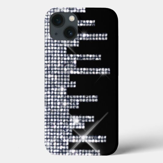 Glittery Black/Silver Glamour Case-Mate iPhone Case (Achterkant)