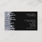 Glittery Black/Silver Glamour Visitekaartje (Achterkant)